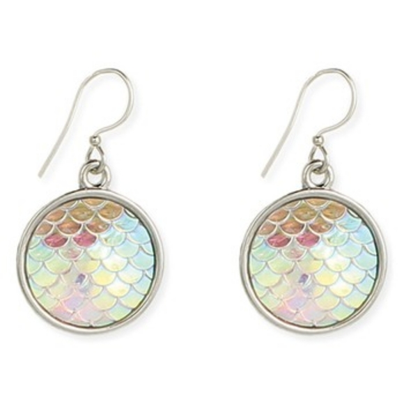 Silvertone Mermaid-Inspired Drop Earrings - Picture 1 of 1